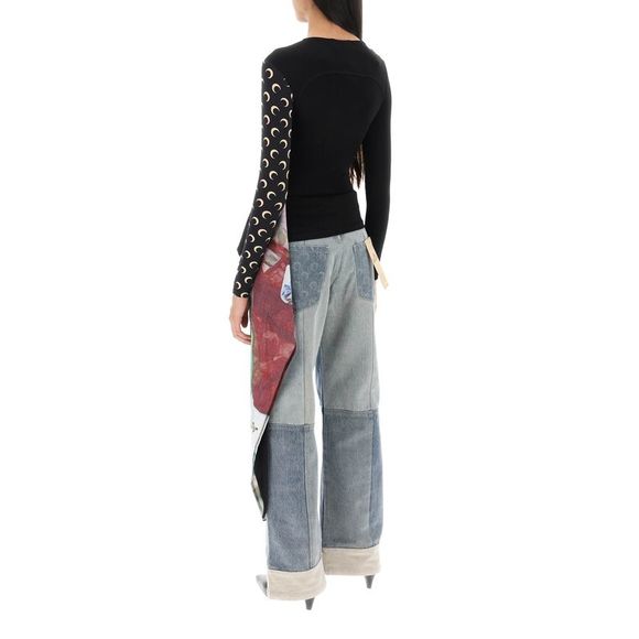 Marine Serre Draped Jersey Wrap Top - Picture 3 of 4